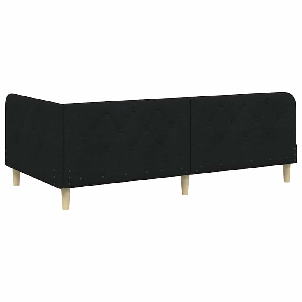 vidaXL Rama łóżka narożnego Czarny 100 x 200 cm tkanina