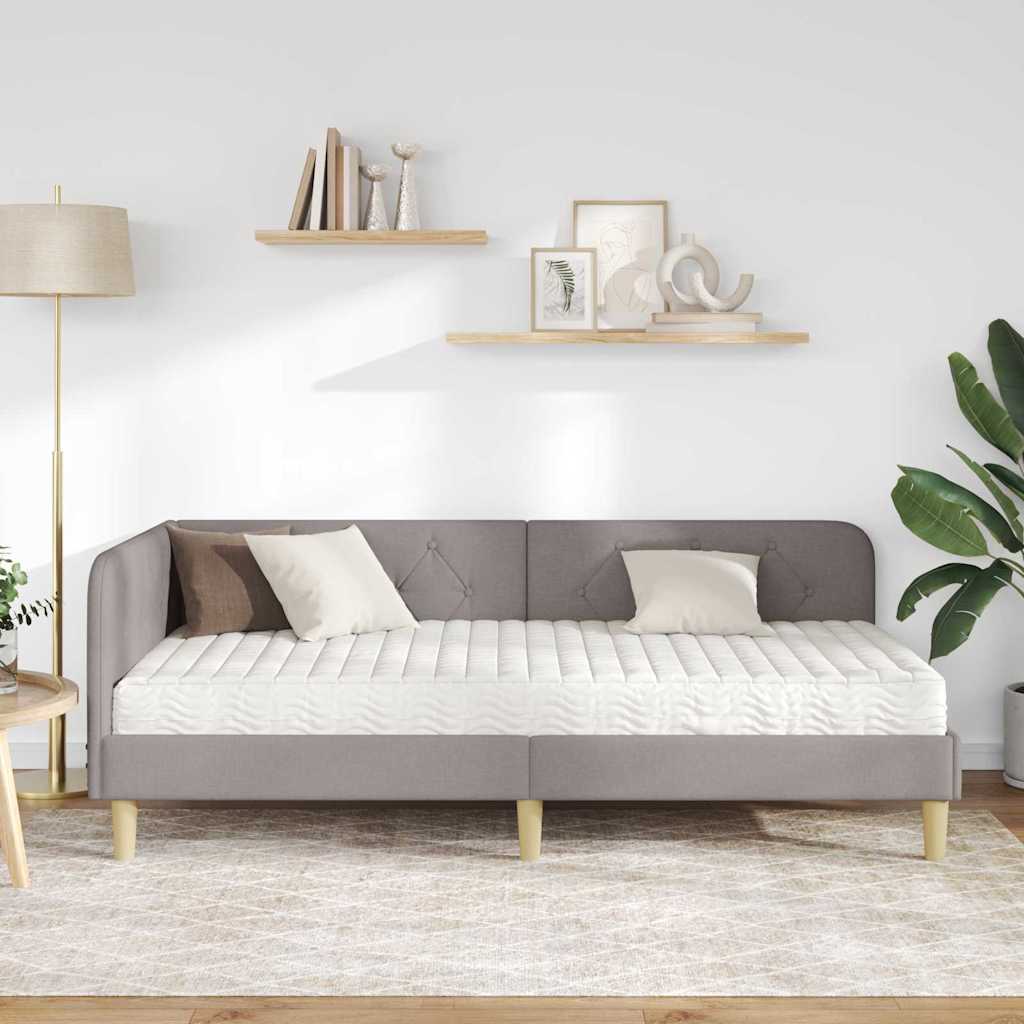vidaXL Rama łóżka narożnego Ciemnoszary 100 x 200 cm tkanina