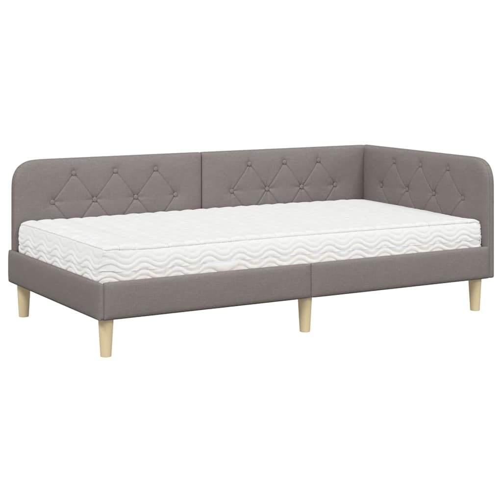 vidaXL Rama łóżka narożnego Ciemnoszary 100 x 200 cm tkanina
