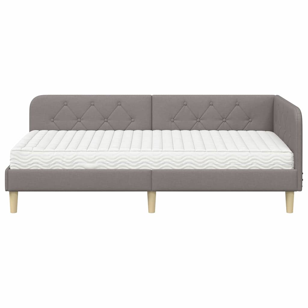 vidaXL Rama łóżka narożnego Ciemnoszary 100 x 200 cm tkanina