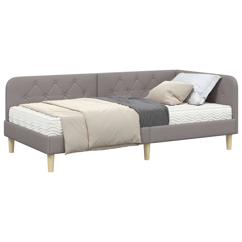 vidaXL Rama łóżka narożnego Ciemnoszary 100 x 200 cm tkanina