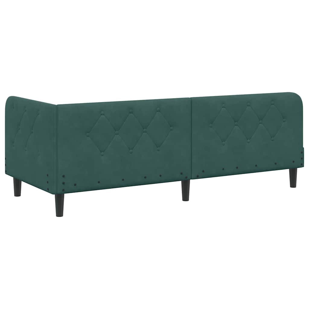 vidaXL Rama łóżka narożnego Ciemna zieleń 80 x 200 cm Aksamit