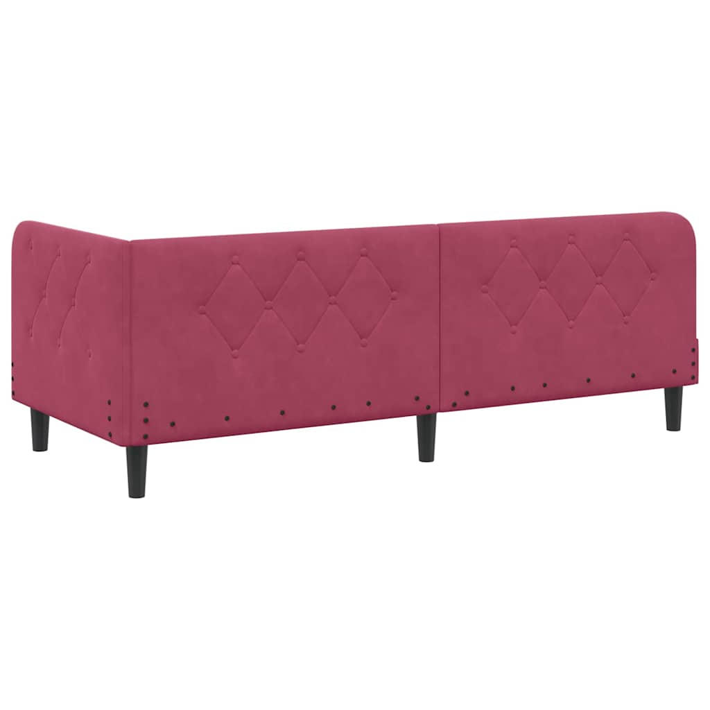 vidaXL Rama łóżka narożnego Czerwone wino 80 x 200 cm Aksamit