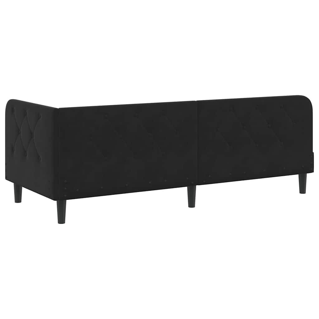 vidaXL Rama łóżka narożnego Czarny 80 x 200 cm Aksamit