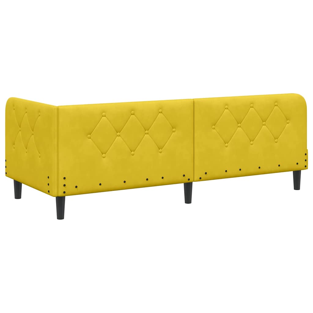vidaXL Rama łóżka narożnego Żółty 80 x 200 cm Aksamit