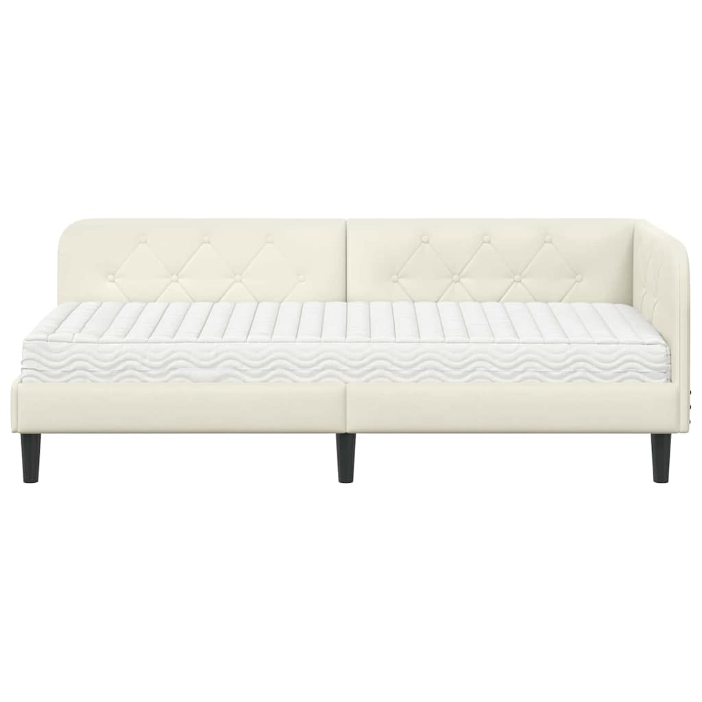 vidaXL Rama łóżka narożnego Kremowy 80 x 200 cm Aksamit
