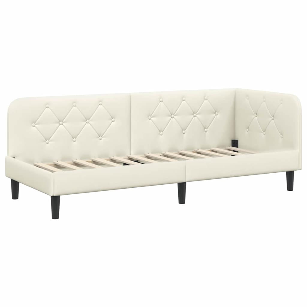 vidaXL Rama łóżka narożnego Kremowy 80 x 200 cm Aksamit