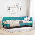 vidaXL Rama łóżka narożnego Turkusowy 80 x 200 cm Aksamit