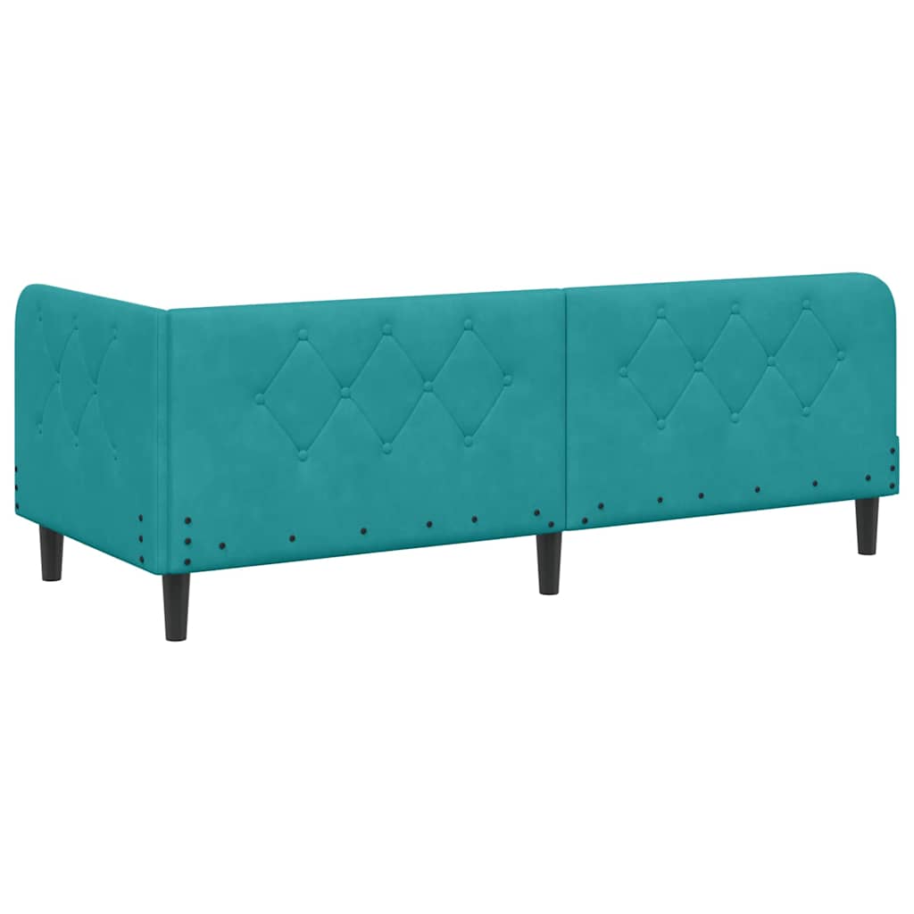 vidaXL Rama łóżka narożnego Turkusowy 80 x 200 cm Aksamit