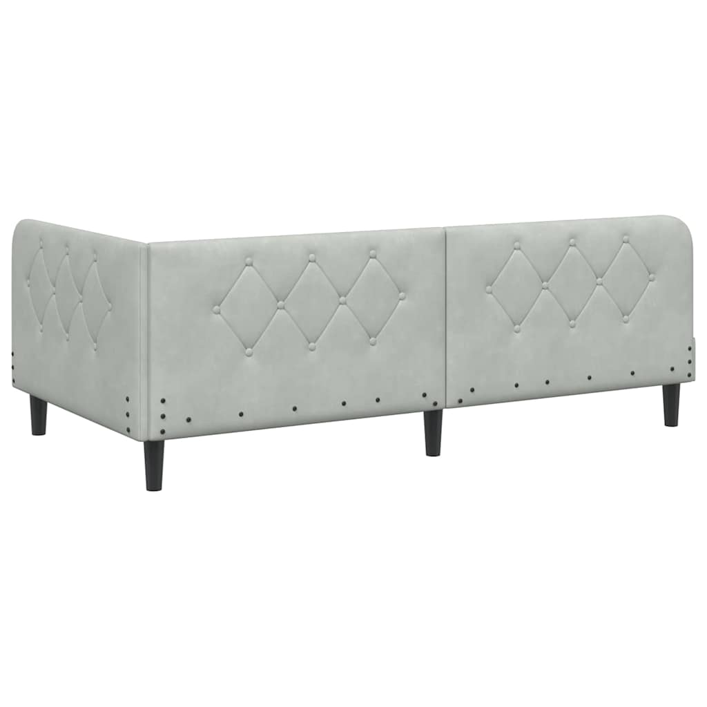 vidaXL Rama łóżka narożnego Jasnoszary 90 x 200 cm Aksamit