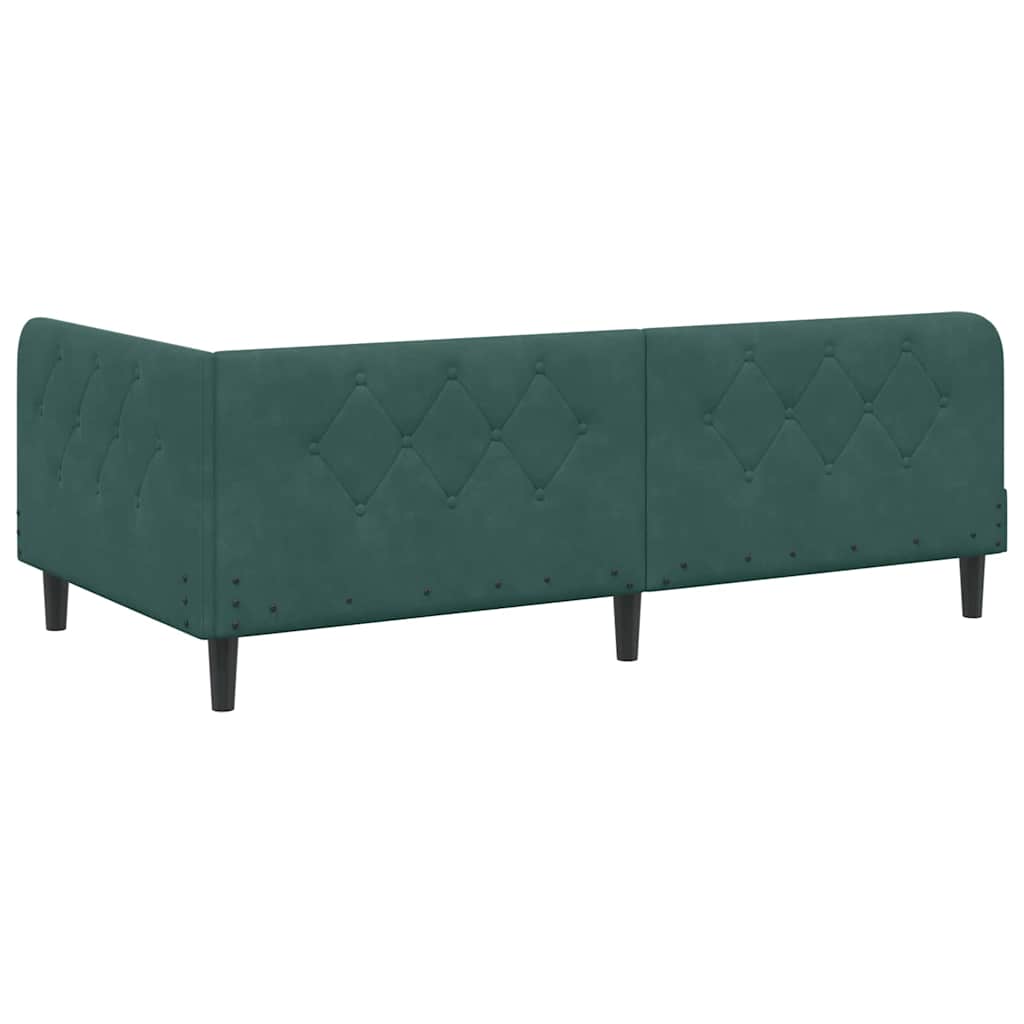 vidaXL Rama łóżka narożnego Ciemna zieleń 100 x 200 cm Aksamit