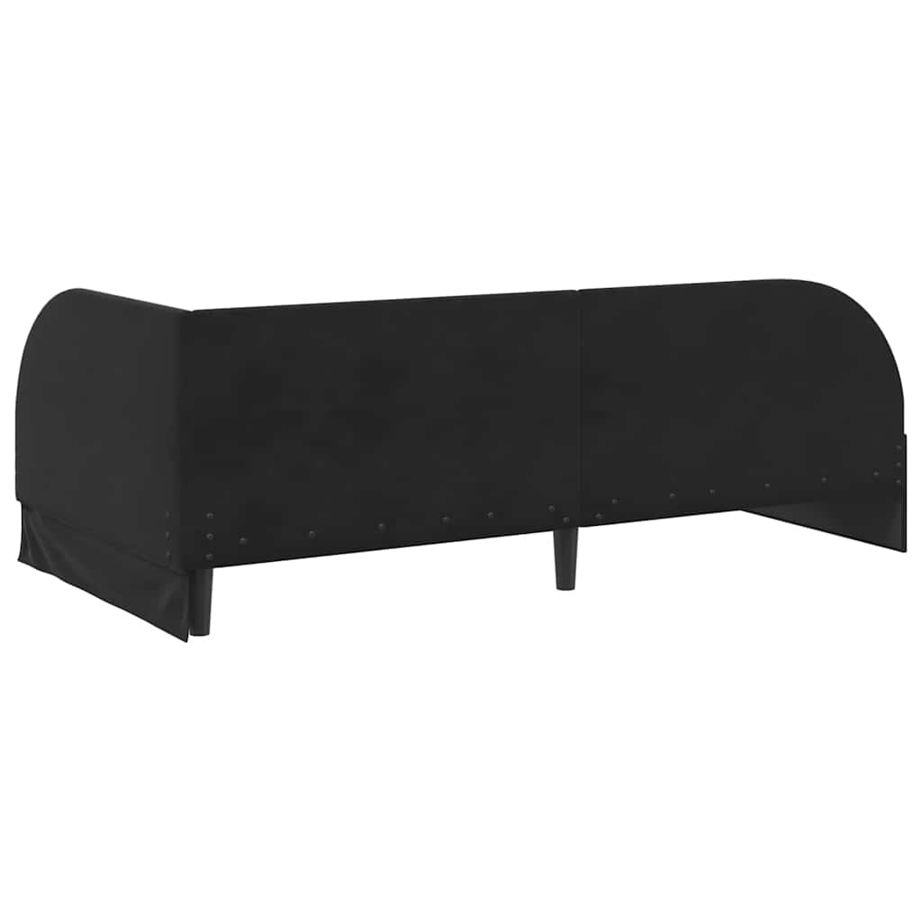 vidaXL Rama Łóżka Narożnego z Materacem 2 pcs Czarny Aksamit