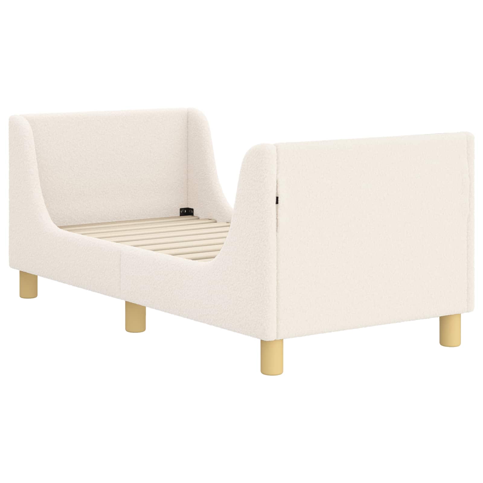 vidaXL Stelaż łóżka dla malucha z oparciem kremowy 70 x 140 cm Bouclé