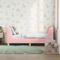 vidaXL Stelaż łóżka dla malucha z oparciem różowy 70 x 140 cm Bouclé