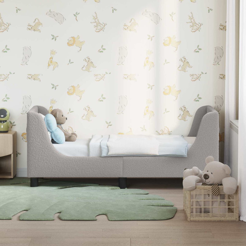 vidaXL Stelaż łóżka dla malucha z oparciem jasnoszary 70 x 140 cm