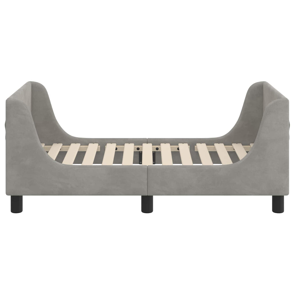 vidaXL Stelaż łóżka dla malucha z oparciem jasnoszary 70 x 140 cm