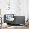vidaXL Stelaż łóżka dla malucha z oparciem ciemnoszary 70 x 140 cm