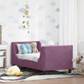vidaXL Stelaż łóżka dla malucha z oparciem Fioletowy 70 x 140 cm Welur