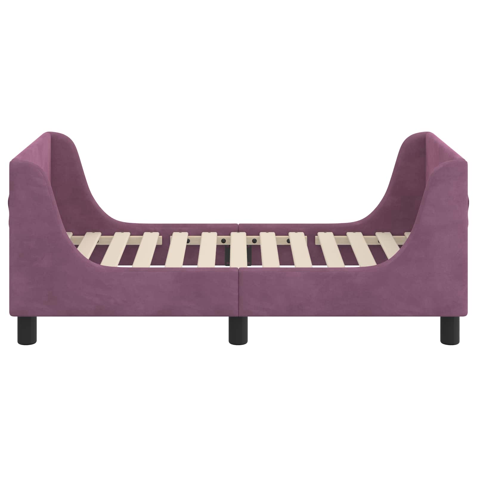 vidaXL Stelaż łóżka dla malucha z oparciem Fioletowy 70 x 140 cm Welur