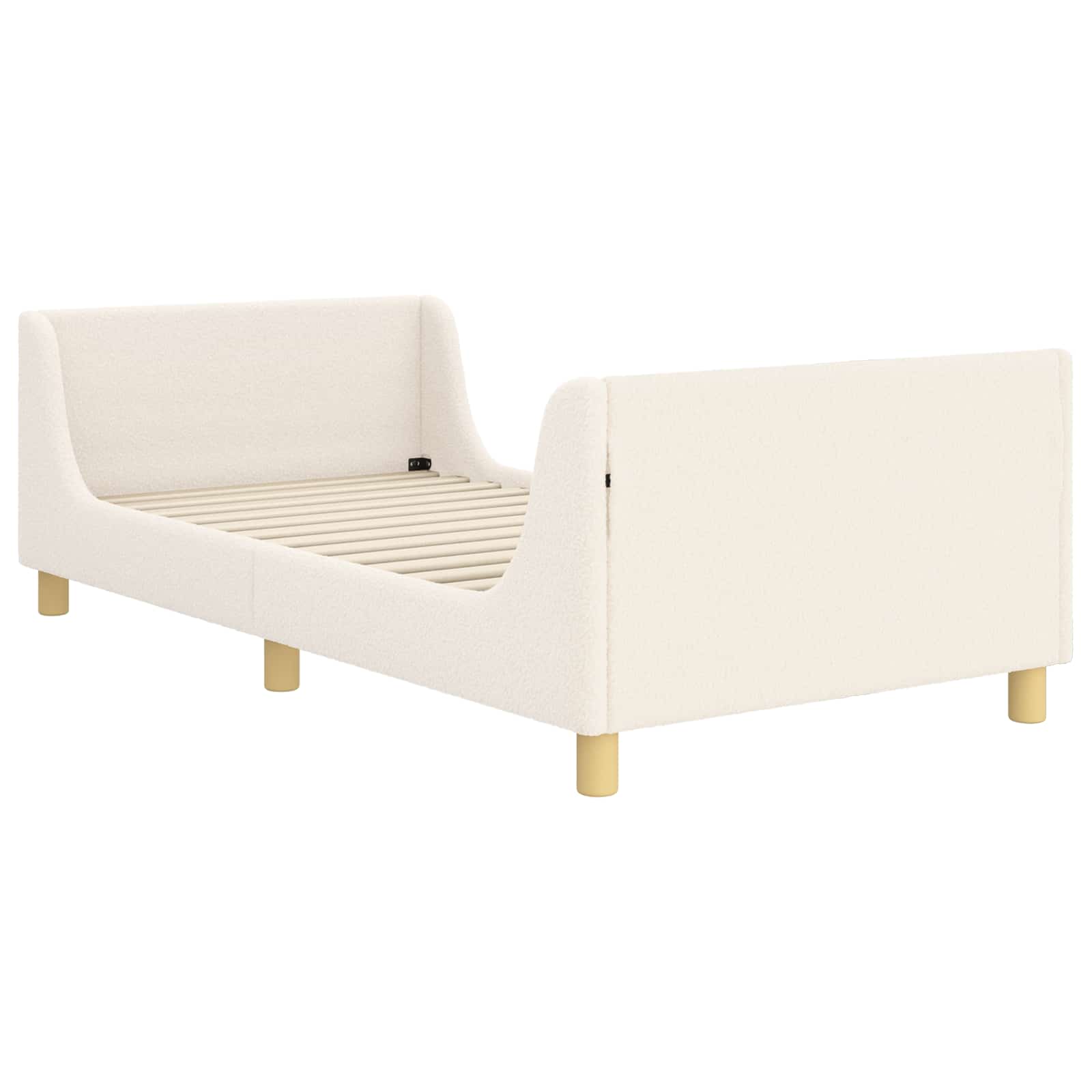 vidaXL Łóżko Dziecięce z Ramą i Zagłówkiem kremowy 80 x 200 cm Bouclé