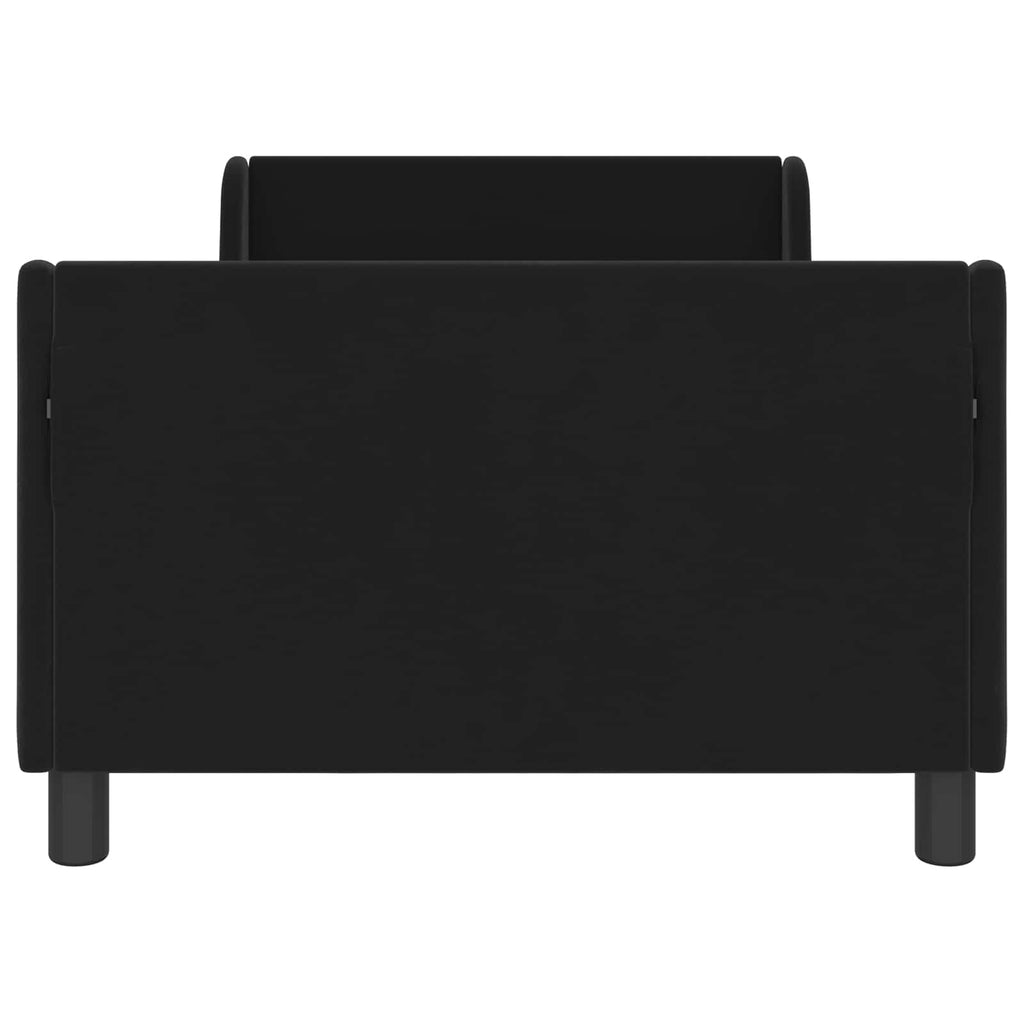 vidaXL Łóżko Dziecięce z Ramą i Zagłówkiem Czarny 80 x 200 cm Welur