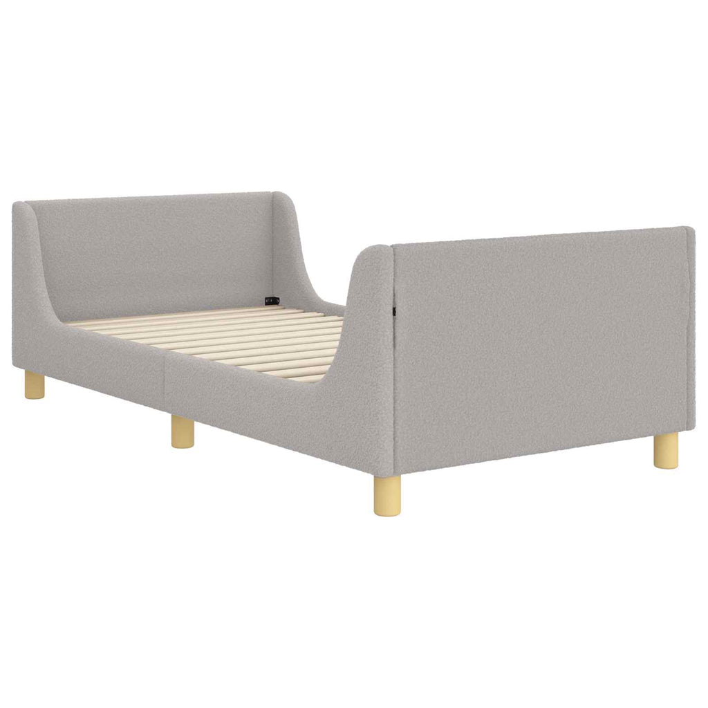 vidaXL Łóżko Dziecięce z Ramą i Zagłówkiem jasnoszary 90 x 200 cm