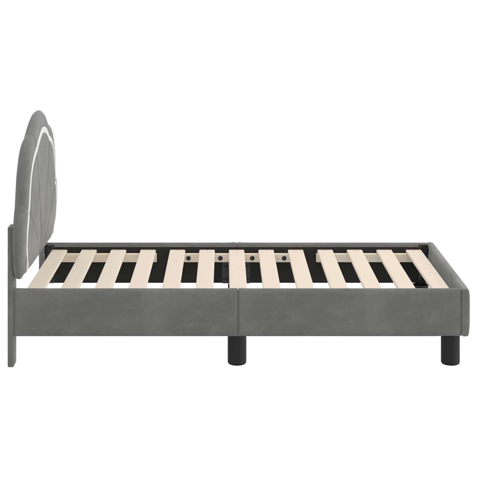 vidaXL Stelaż łóżka dla malucha z oparciem ciemnoszary 70 x 140 cm