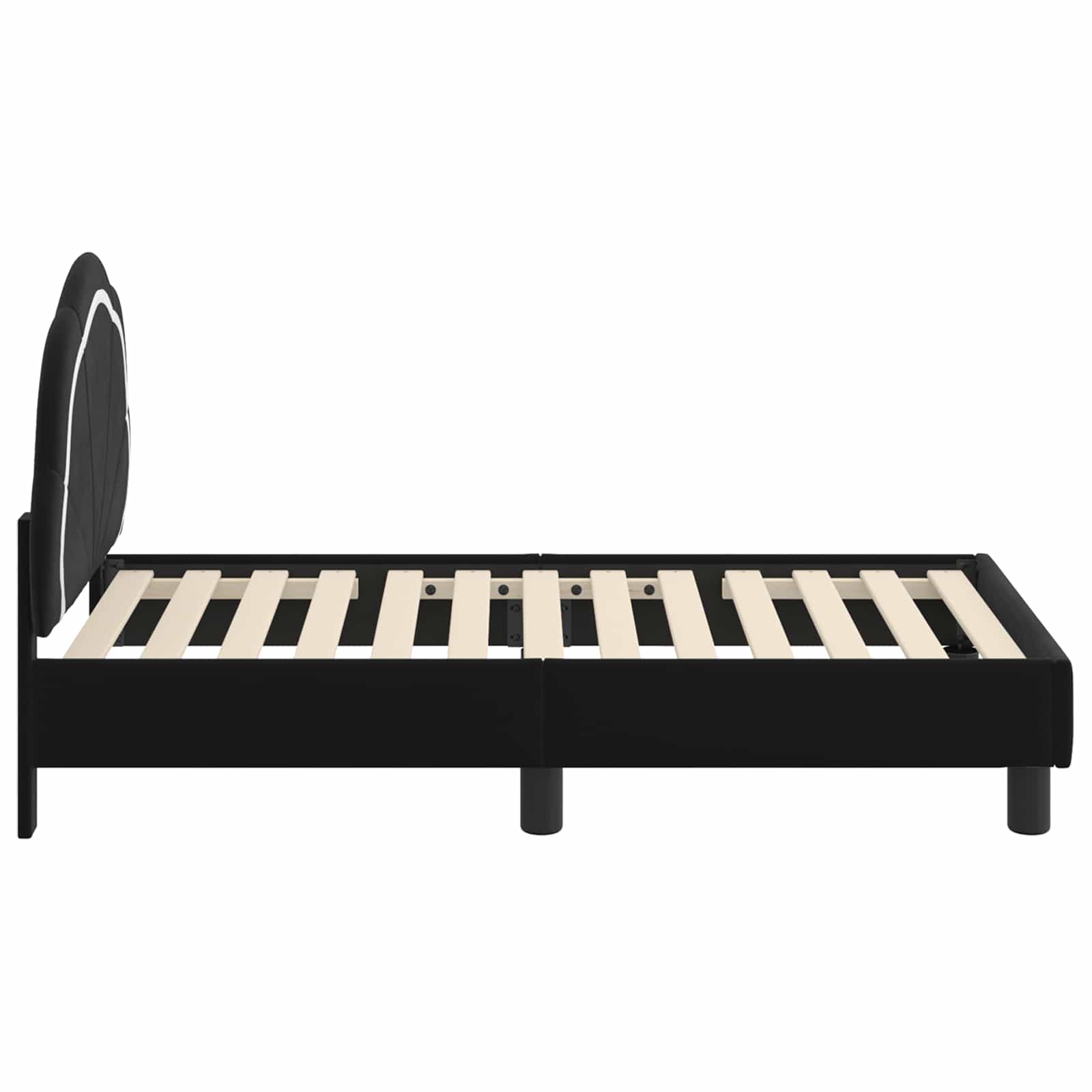 vidaXL Stelaż łóżka dla malucha z oparciem Czarny 70 x 140 cm Welur