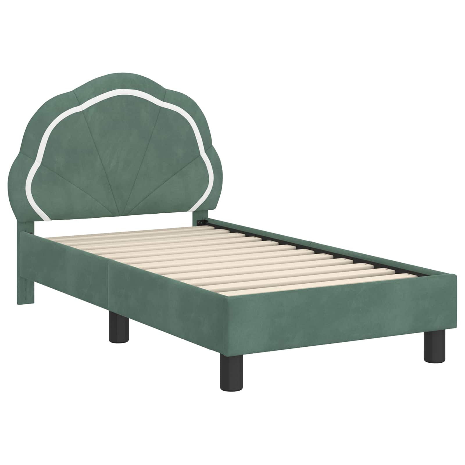 vidaXL Stelaż łóżka dla malucha z oparciem Zielony morski 70 x 140 cm