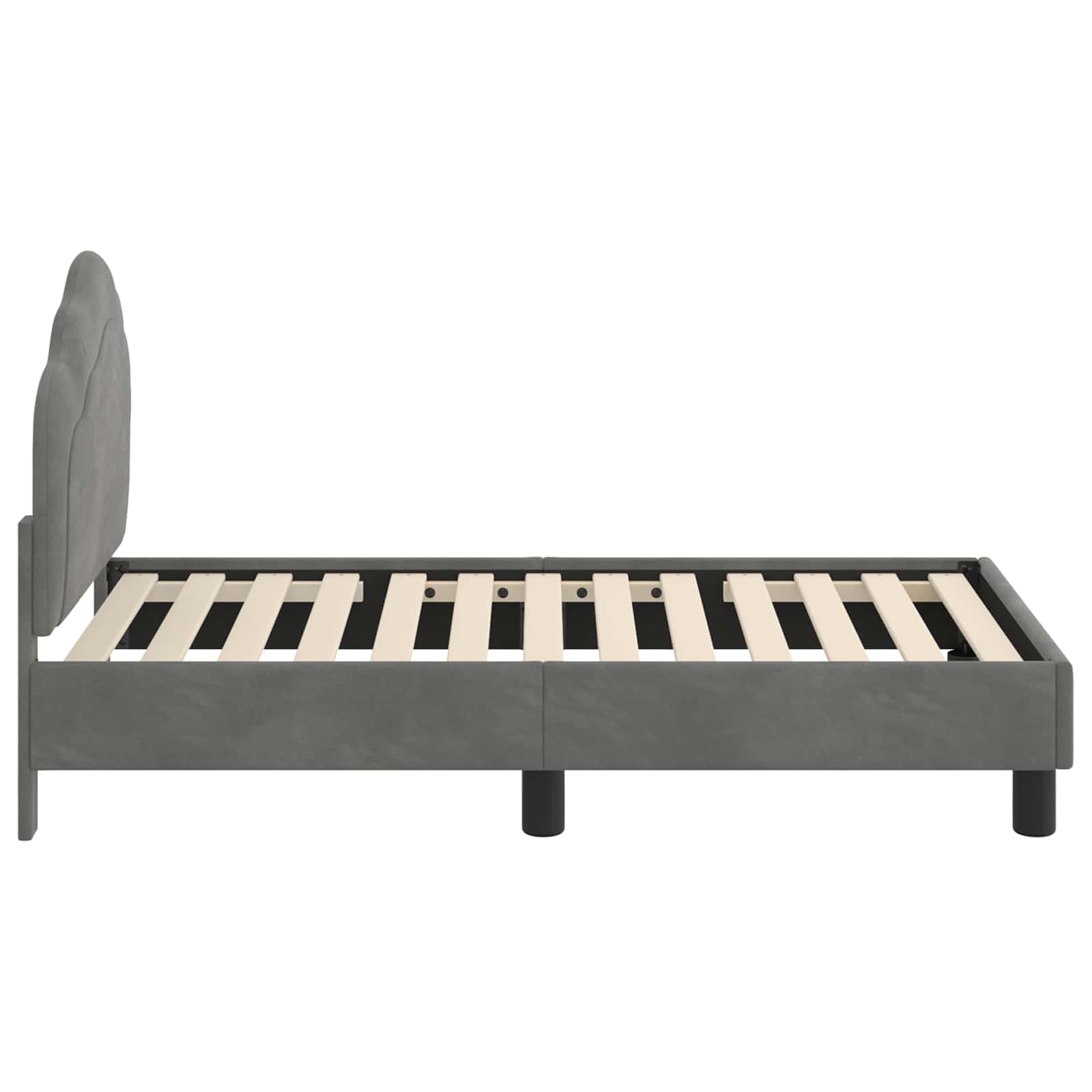 vidaXL Stelaż łóżka dla malucha z oparciem ciemnoszary 70 x 140 cm