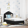 vidaXL Stelaż łóżka dla malucha z oparciem Czarny 70 x 140 cm Welur