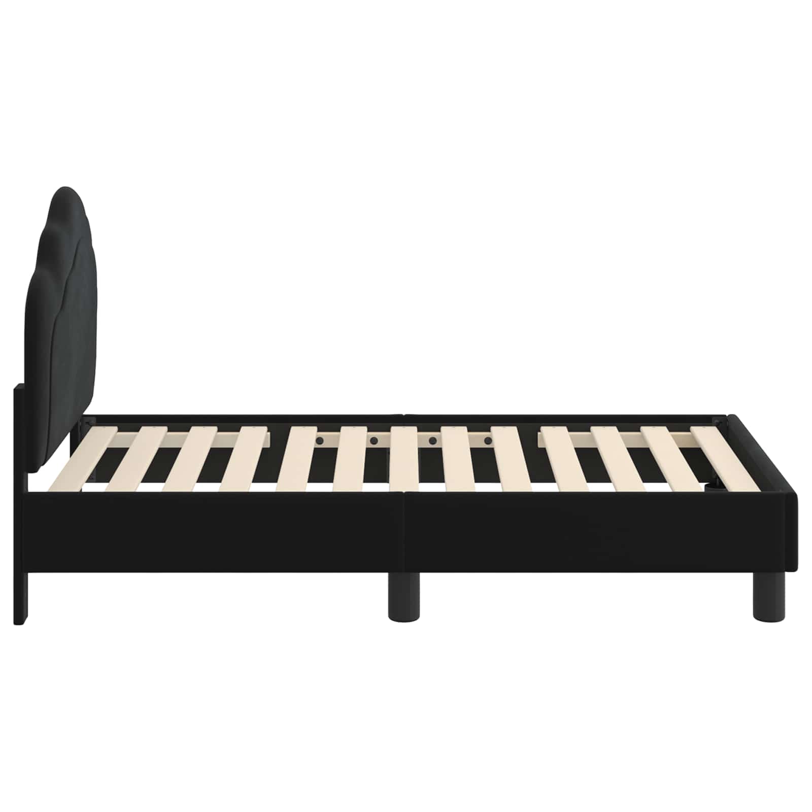 vidaXL Stelaż łóżka dla malucha z oparciem Czarny 70 x 140 cm Welur