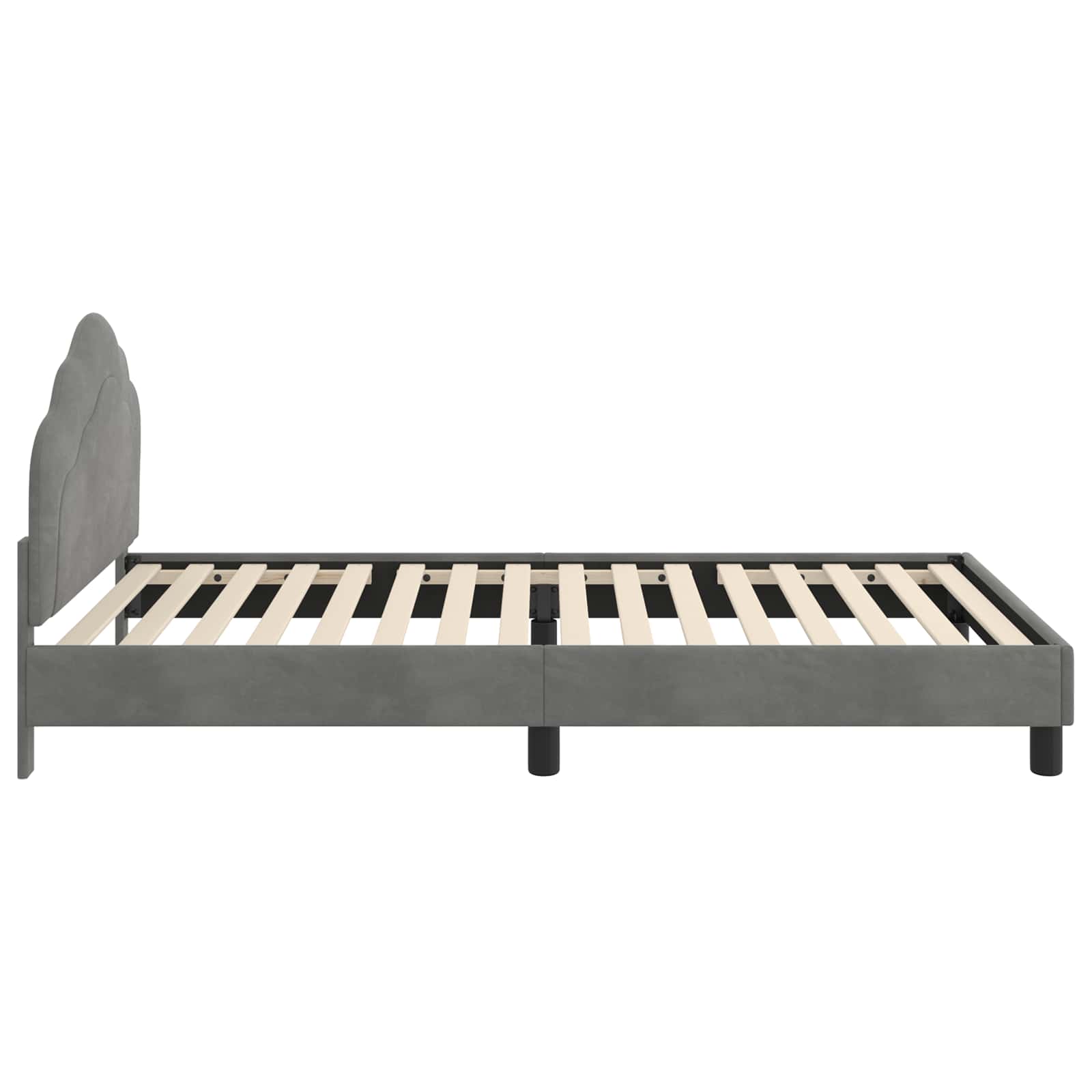 vidaXL Łóżko Dziecięce z Ramą i Zagłówkiem ciemnoszary 90 x 190 cm