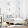vidaXL Stelaż łóżka dla malucha z oparciem kremowy 70 x 140 cm Bouclé