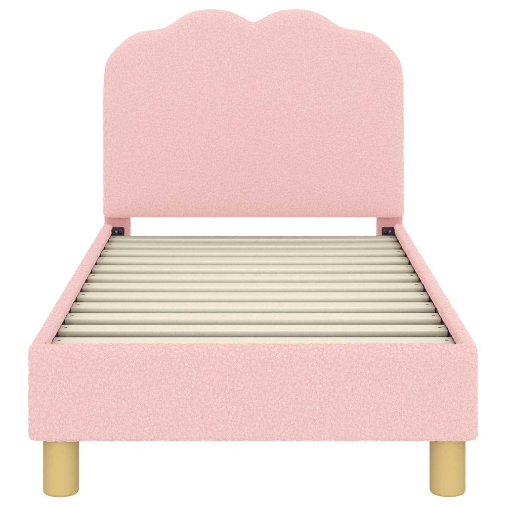 vidaXL Stelaż łóżka dla malucha z oparciem różowy 70 x 140 cm Bouclé