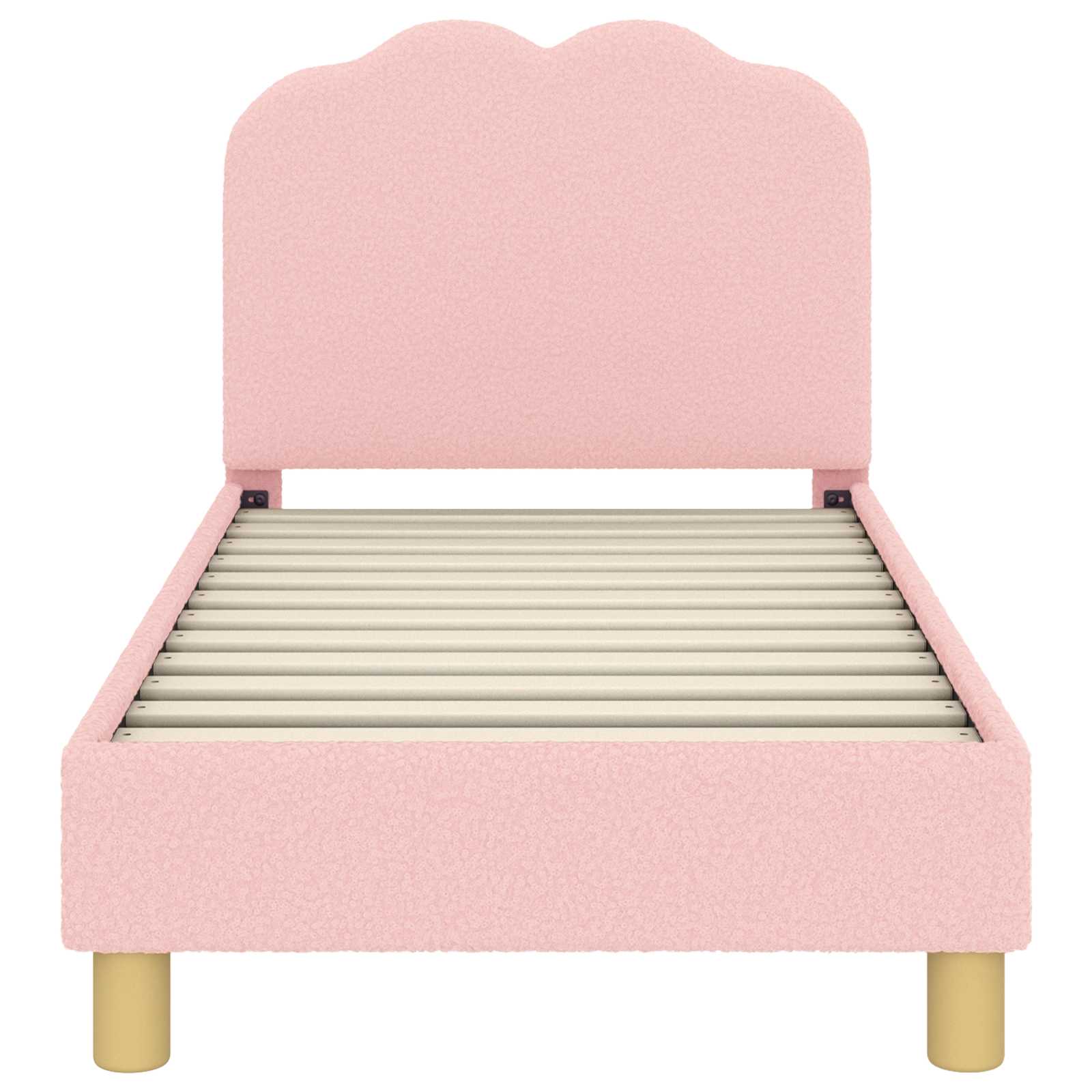 vidaXL Stelaż łóżka dla malucha z oparciem różowy 70 x 140 cm Bouclé