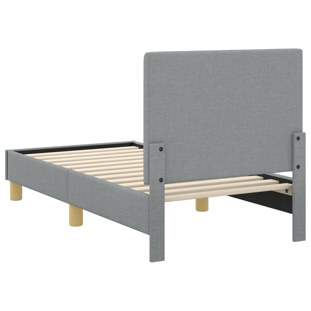 vidaXL Stelaż łóżka dla malucha z oparciem Jasnoszary 70 x 140 cm