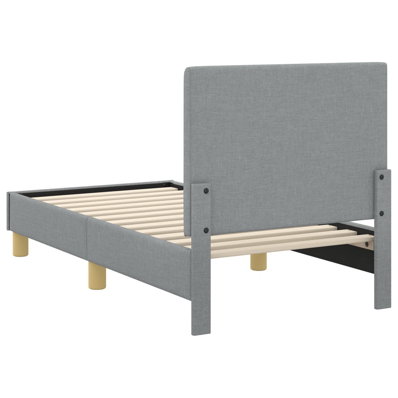 vidaXL Stelaż łóżka dla malucha z oparciem Jasnoszary 70 x 140 cm