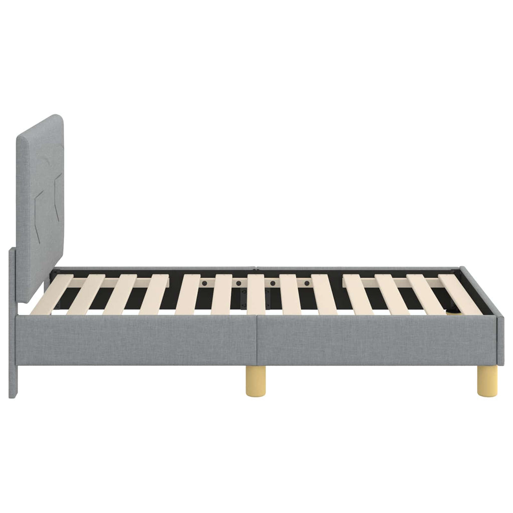 vidaXL Stelaż łóżka dla malucha z oparciem Jasnoszary 70 x 140 cm