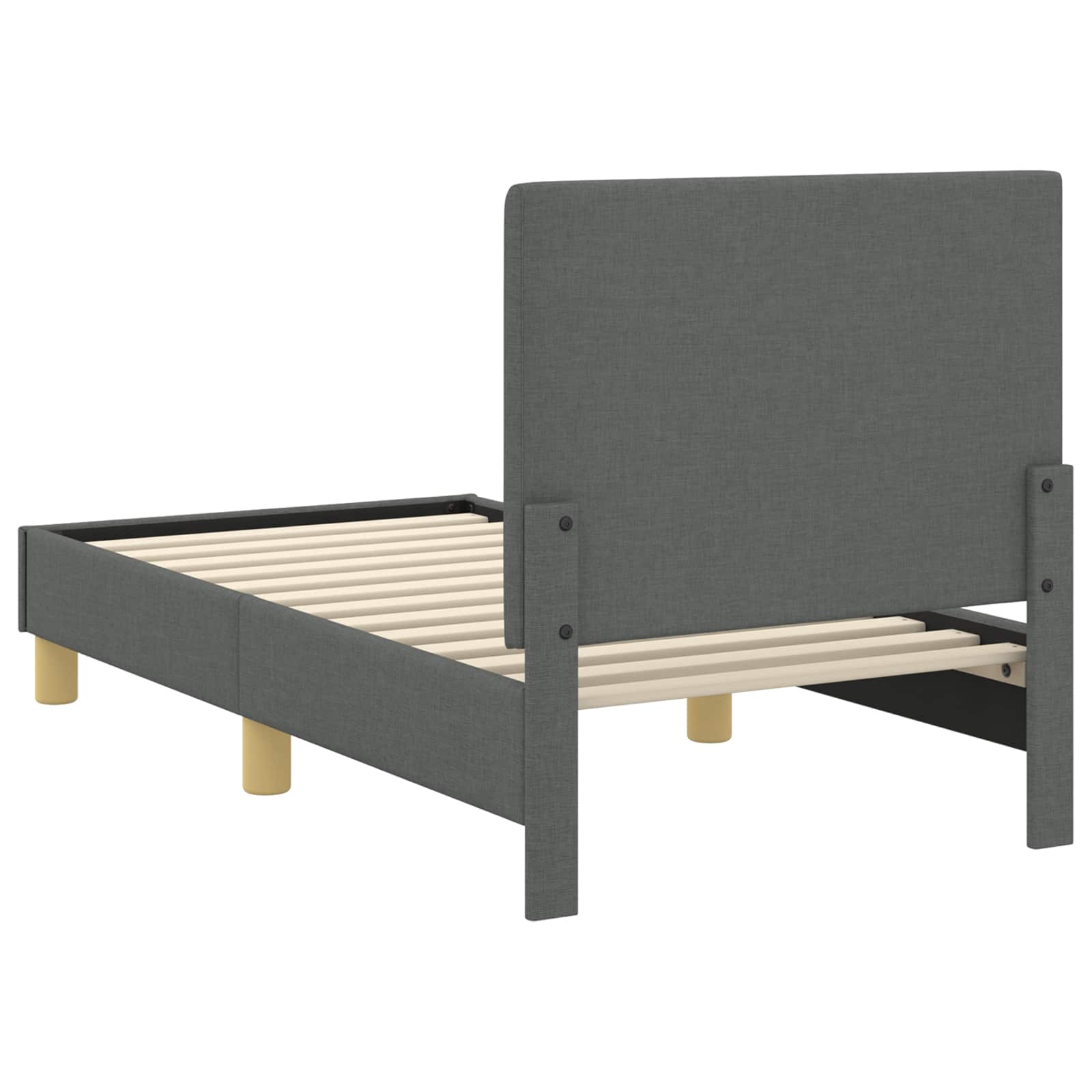vidaXL Stelaż łóżka dla malucha z oparciem Ciemnoszary 70 x 140 cm