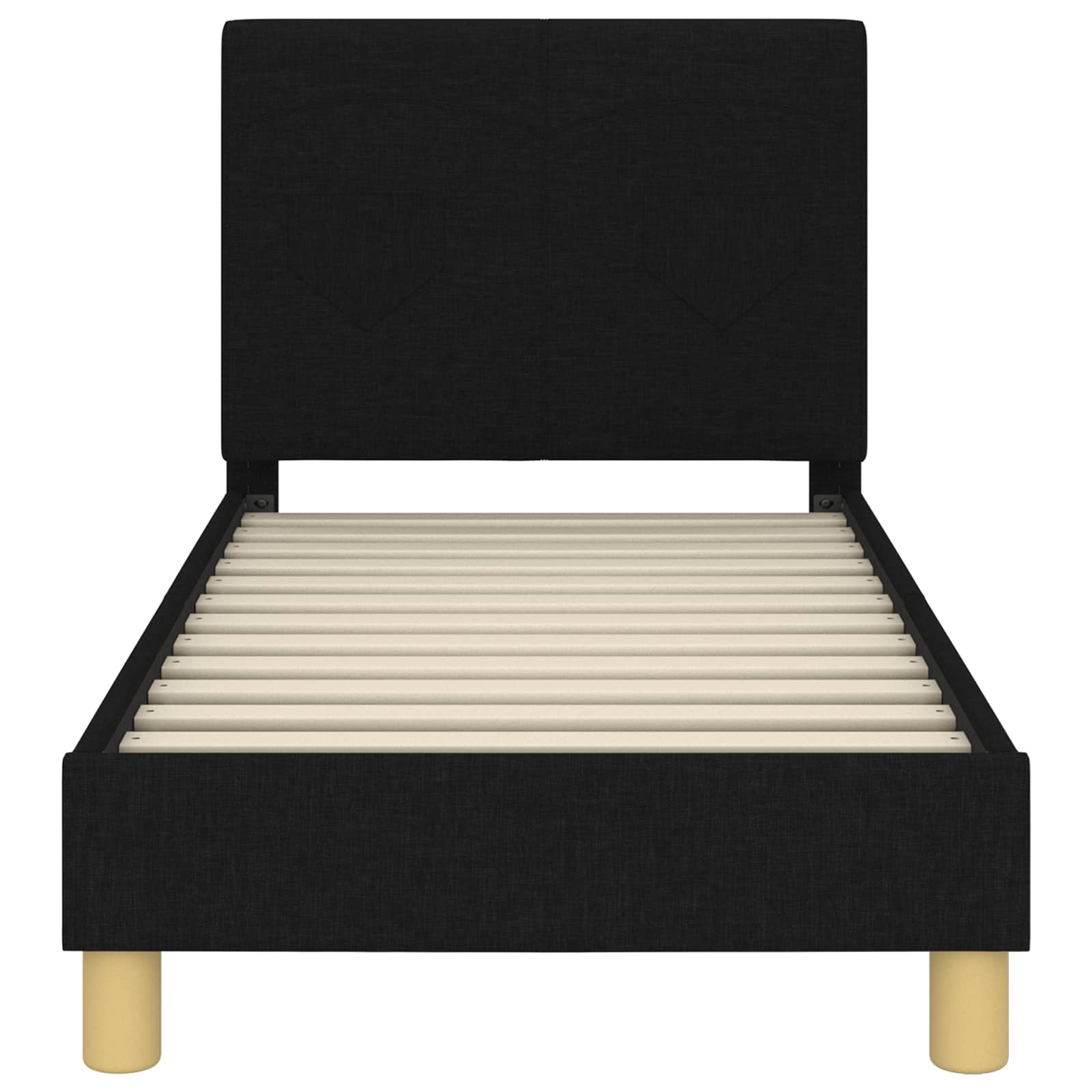 vidaXL Stelaż łóżka dla malucha z oparciem Czarny 70 x 140 cm tkanina