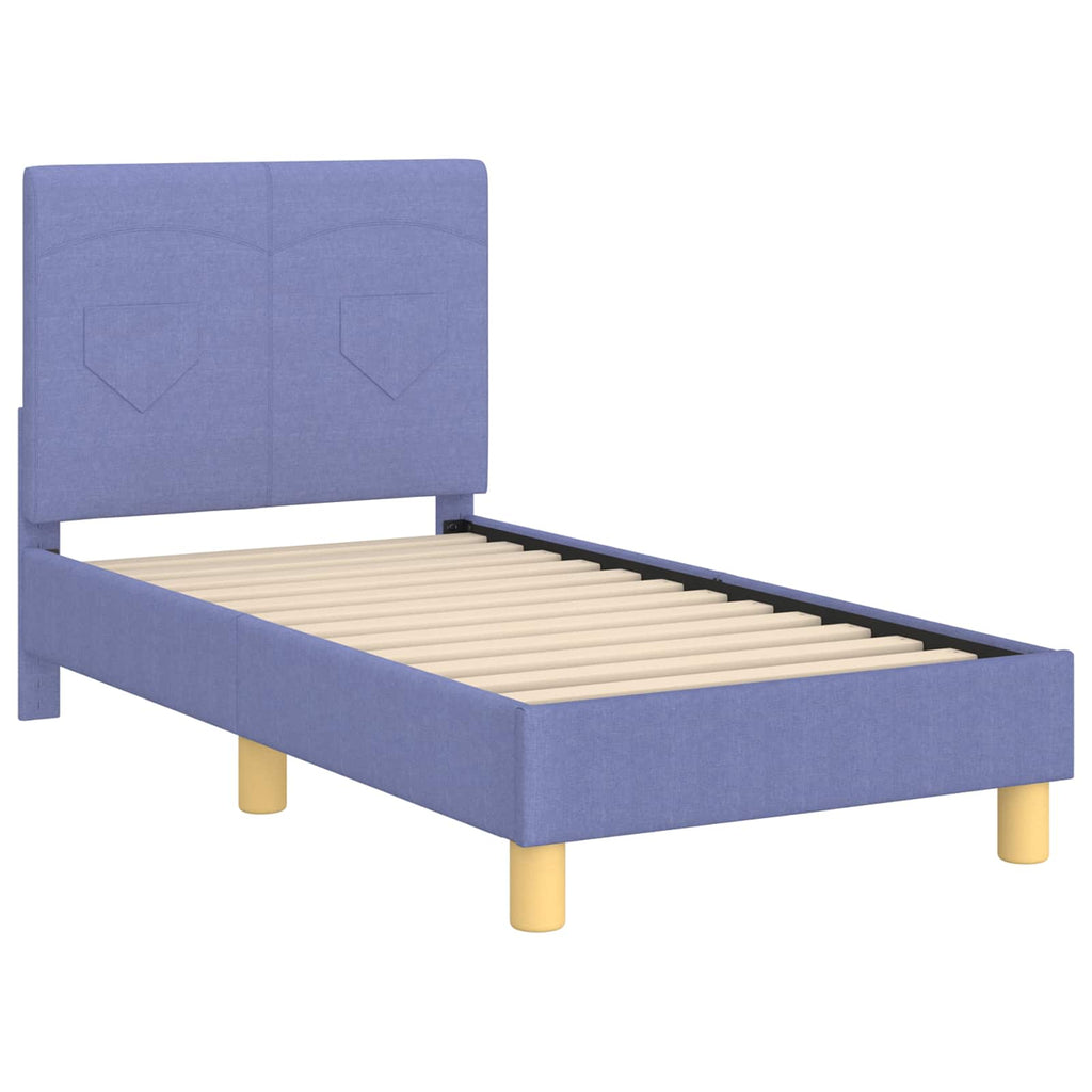 vidaXL Stelaż łóżka dla malucha z oparciem Niebieski dżins 70 x 140 cm