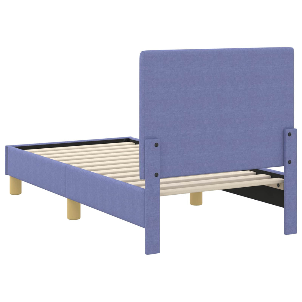 vidaXL Stelaż łóżka dla malucha z oparciem Niebieski dżins 70 x 140 cm