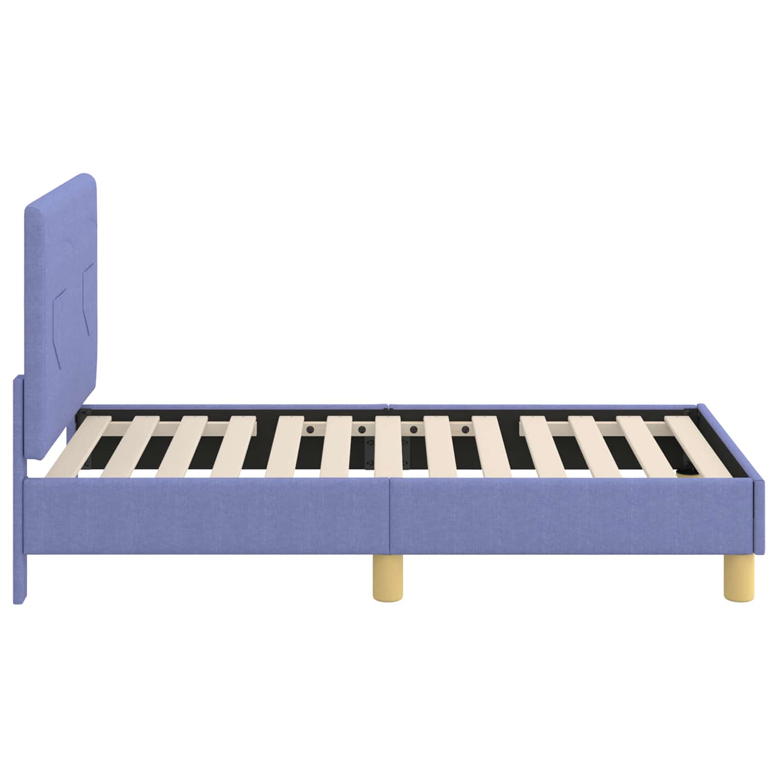 vidaXL Stelaż łóżka dla malucha z oparciem Niebieski dżins 70 x 140 cm