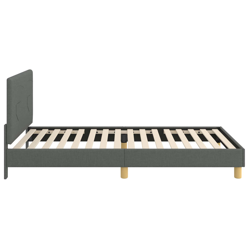 vidaXL Łóżko Dziecięce z Ramą i Zagłówkiem Ciemnoszary 80 x 200 cm