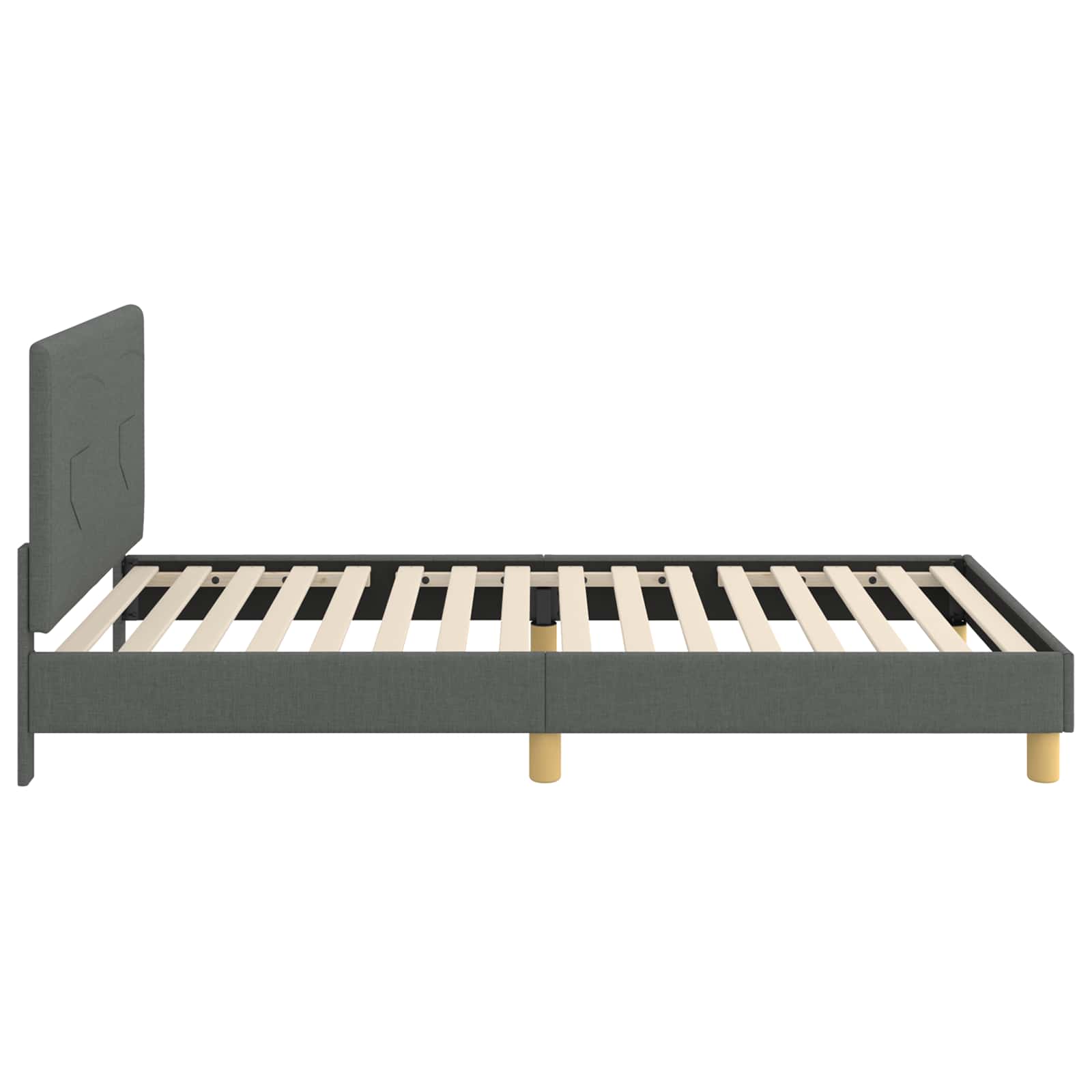 vidaXL Łóżko Dziecięce z Ramą i Zagłówkiem Ciemnoszary 80 x 200 cm