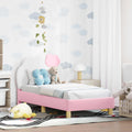 vidaXL Stelaż łóżka dla malucha z oparciem różowy 70 x 140 cm PU