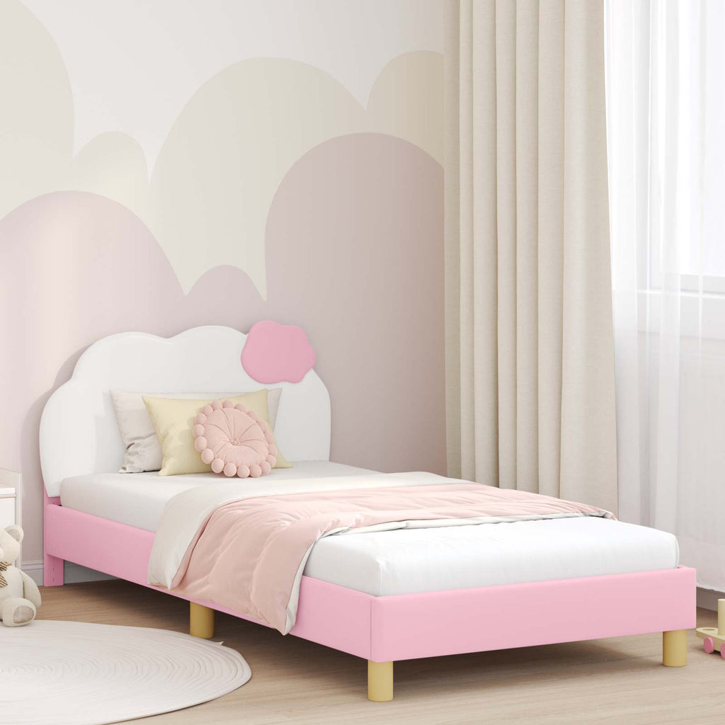 vidaXL Łóżko Dziecięce z Ramą i Zagłówkiem różowy 80 x 200 cm PU