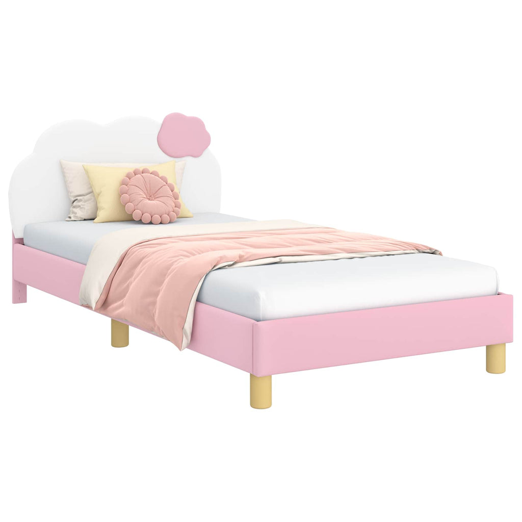vidaXL Łóżko Dziecięce z Ramą i Zagłówkiem różowy 80 x 200 cm PU
