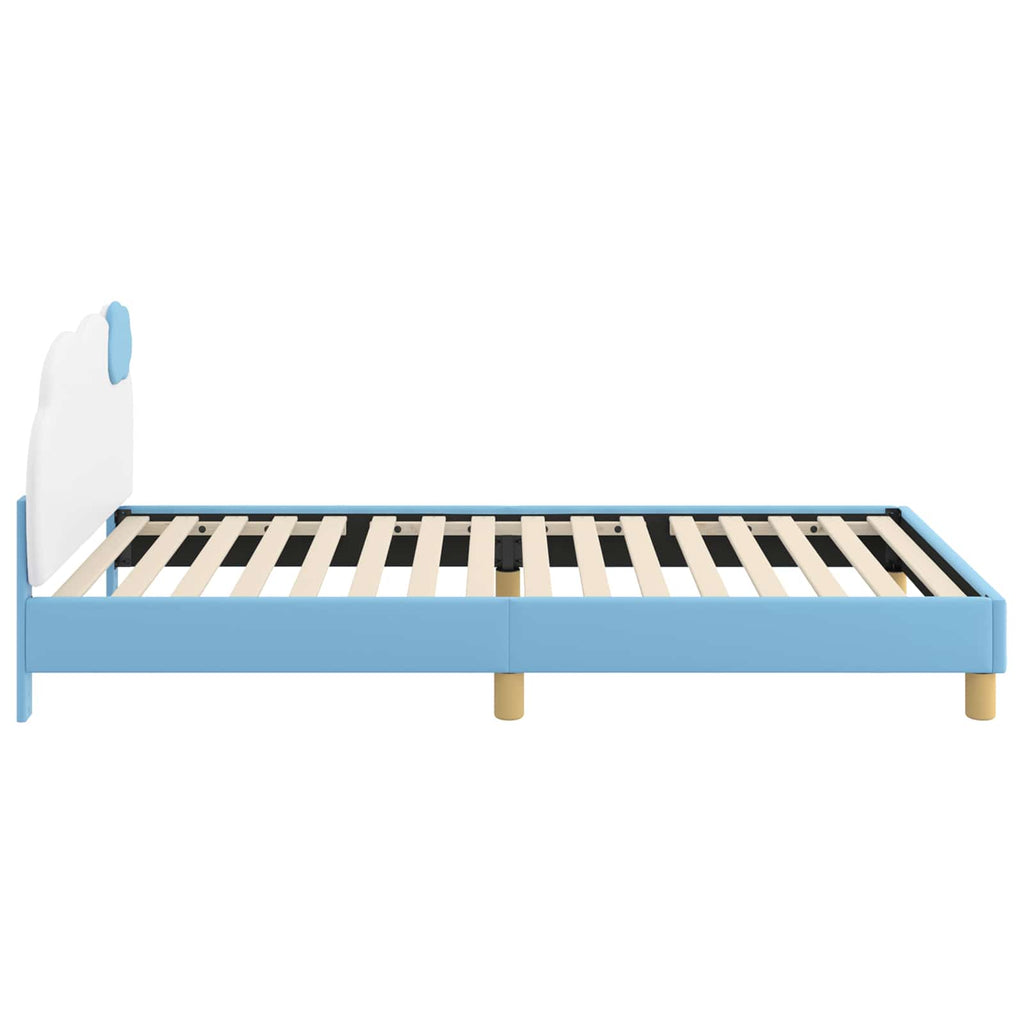 vidaXL Łóżko Dziecięce z Ramą i Zagłówkiem niebieski 80 x 200 cm PU